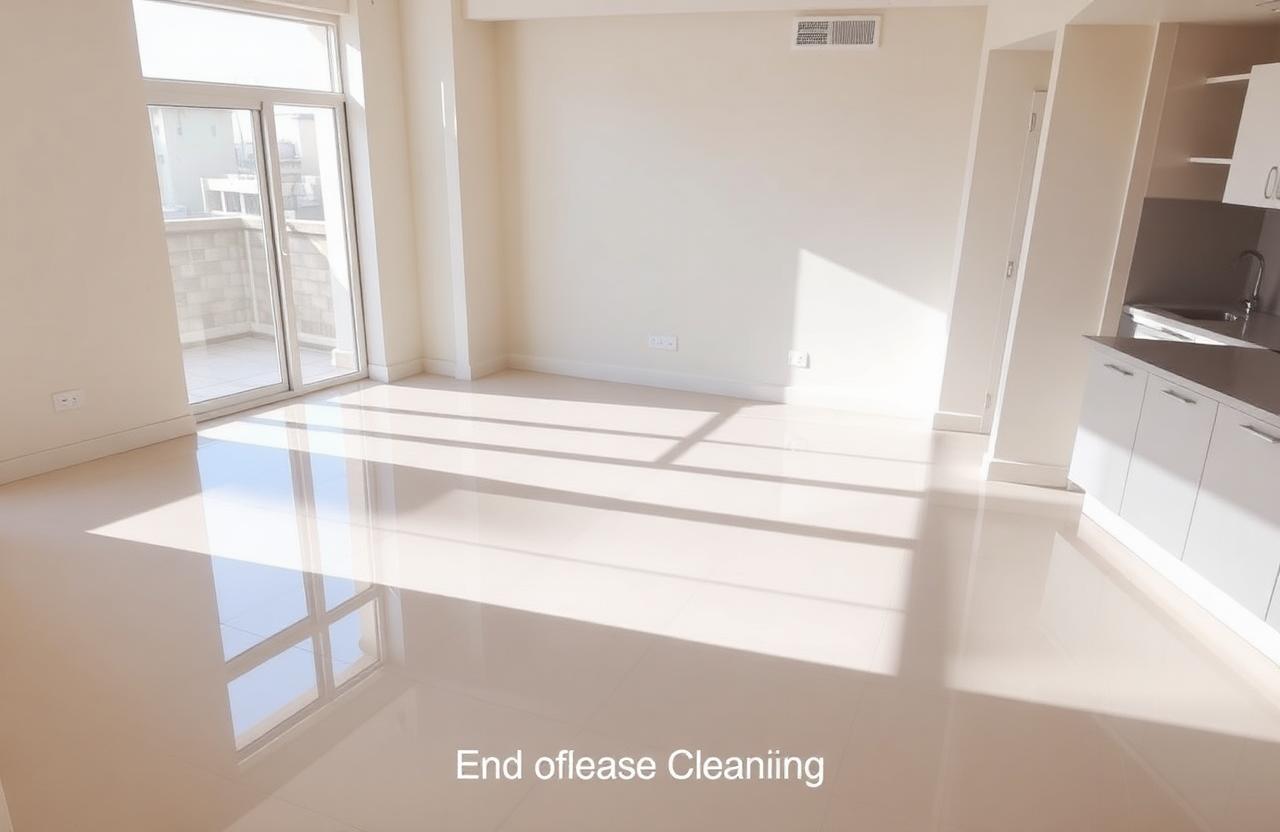 End of Lease Cleaning AU bond cleaner finishing a sparkling empty Australian rental apartment